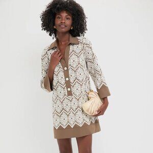 Tuckernuck Collier dress Large NWT Mocha Mousse Lace